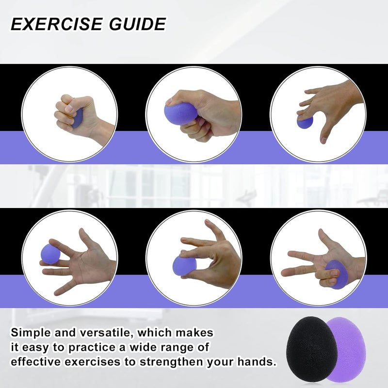 MOJOTORY Stress Balls for Adults, Hand Exersicers for Strength, Squeeze Balls for Hand Therapy, Hand Exersice Balls for Hand, Finger and Wrist Training with Carrying Bag - Image 4